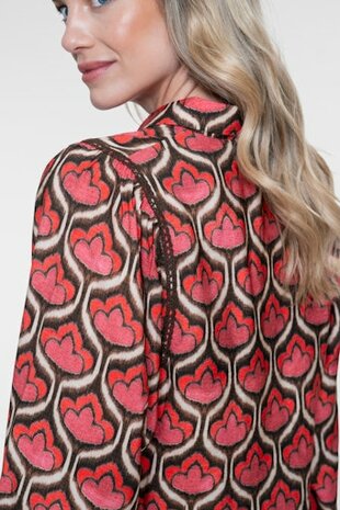 Geisha blouse red/brown 63641-20 red/brown