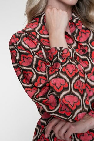 Geisha blouse red/brown 63641-20 red/brown