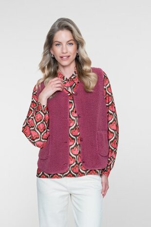 Geisha blouse red/brown 63641-20 red/brown