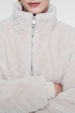 Geisha Jacket fake fur zigzag off-white 69526-19 off-white