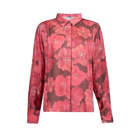 Geisha blouse brown/red 63655-20