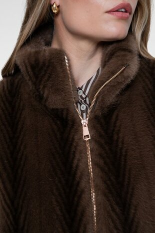 Geisha Jacket fake fur brown 69524-19 brown