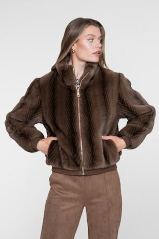 Geisha Jacket fake fur brown 69524-19 brown