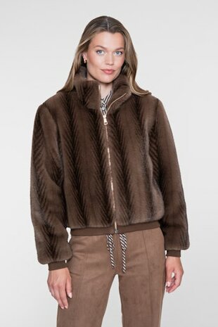 Geisha Jacket fake fur brown 69524-19 brown