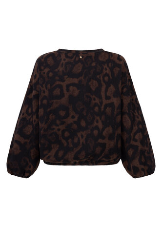 Tramontana Top Shadow Dots Print Brown and Black D01-21-401