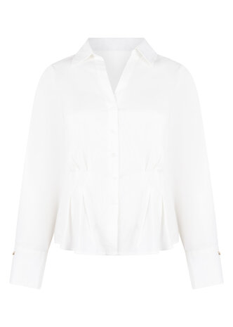 Tramontana Blouse Pleated Waist OffWhite