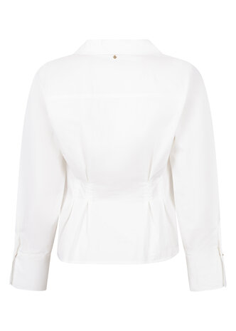 Tramontana Blouse Pleated Waist OffWhite