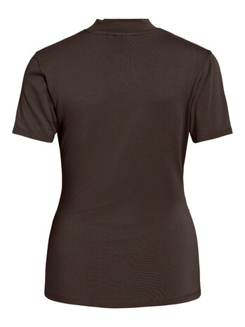 Vila vipinna highneck s/s top Coffee Bean