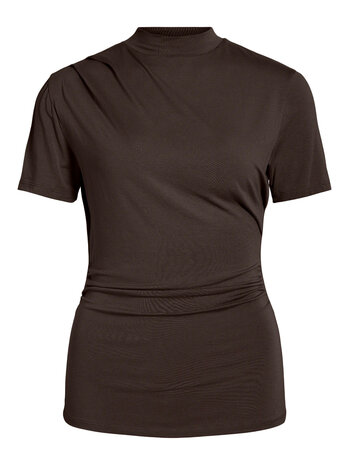 Vila vipinna highneck s/s top Coffee Bean
