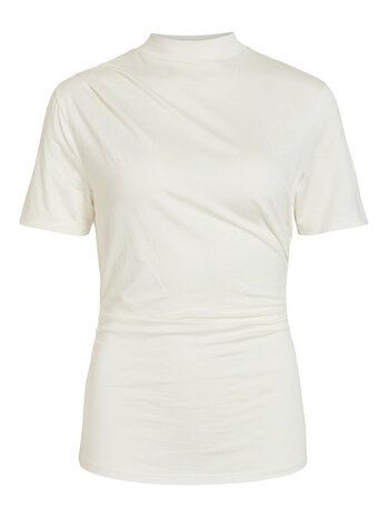 Vila vipinna highneck s/s top Snow White