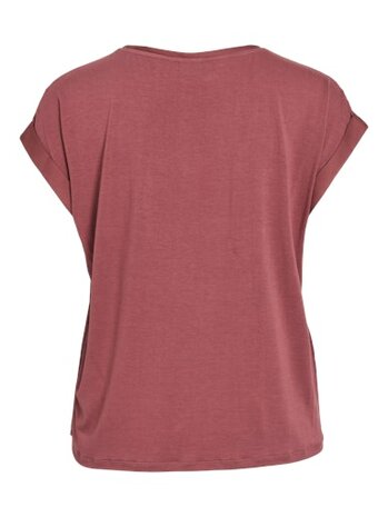 Vila viellette s/s satin top - noos Marsala