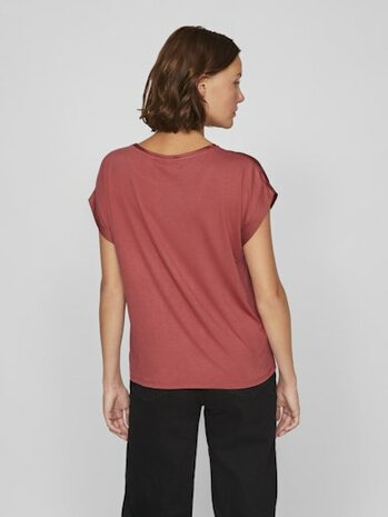 Vila viellette s/s satin top - noos Marsala