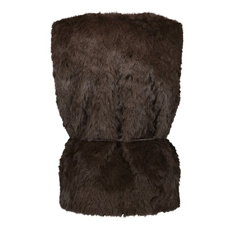 Geisha Gilet im fur & belt dark brown 65536-70