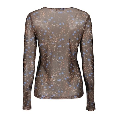 Geisha Top mesh small flowers brown/blue 62584-14 brown/blue