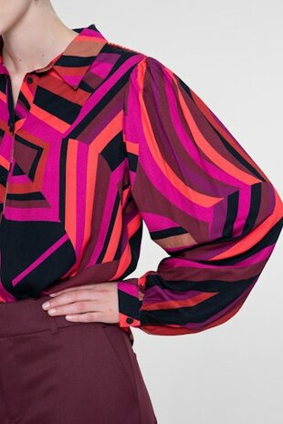 Geisha blouse fuchsia/coral 63643-20 fuchsia/coral