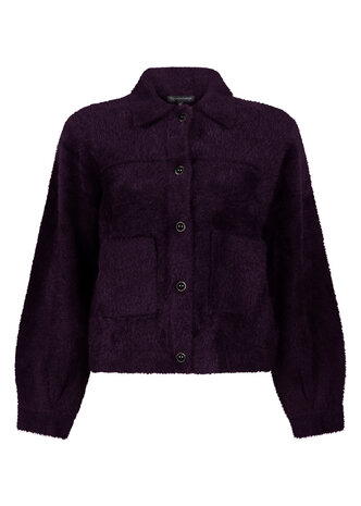 Tramontana Feather Yarn Jacket AubergineNoir