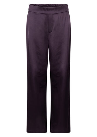Tramontana Trousers Bonded Satin AubergineNoir