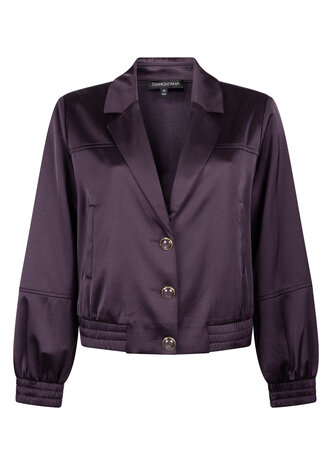 Tramontana Jacket Bonded Satin AubergineNoir