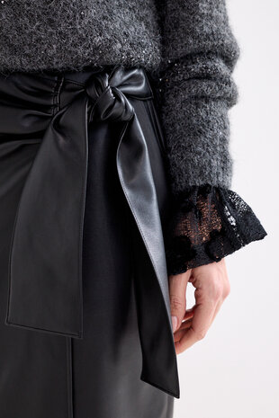 Tramontana PU Skirt Black