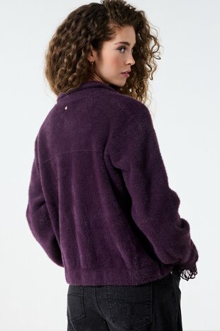 Tramontana Feather Yarn Jacket AubergineNoir