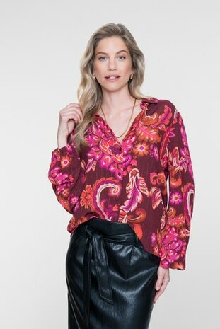 Geisha blouse fuchsia/coral 63674-20 fuchsia/coral