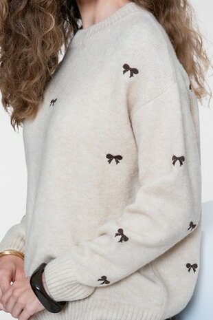 Geisha Pullover embro bowtie sand/dark brown 64538-23 sand/dark brown