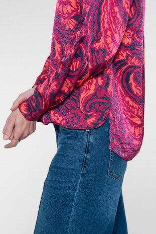 Geisha blouse navy/coral 63675-20