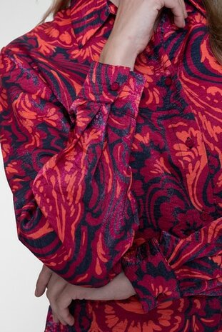 Geisha blouse navy/coral 63675-20