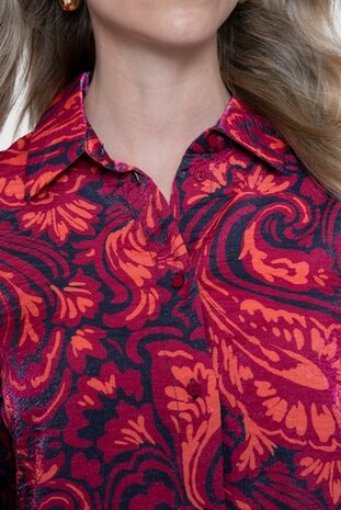 Geisha blouse navy/coral 63675-20