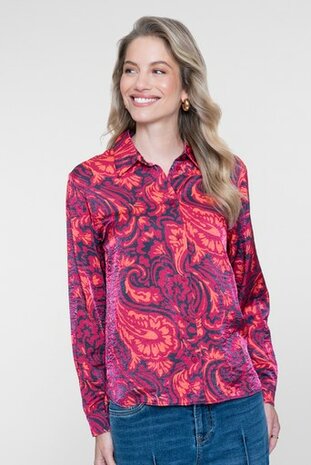 Geisha blouse navy/coral 63675-20