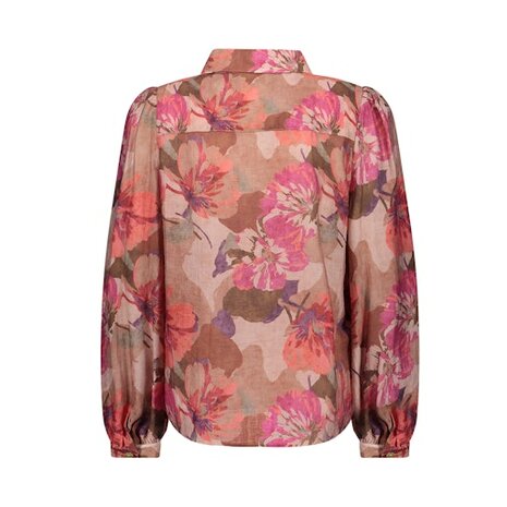 Geisha Blouse with flowers rosebud/sand/purple 63829-14 rosebud/sand/purple
