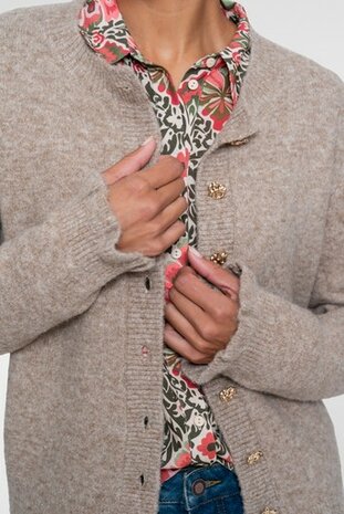 Geisha Cardigan with ruffles sand 64845-14 sand