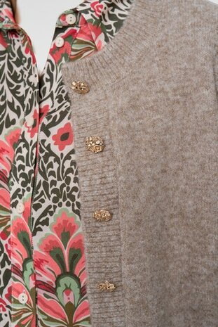 Geisha Cardigan with ruffles sand 64845-14 sand