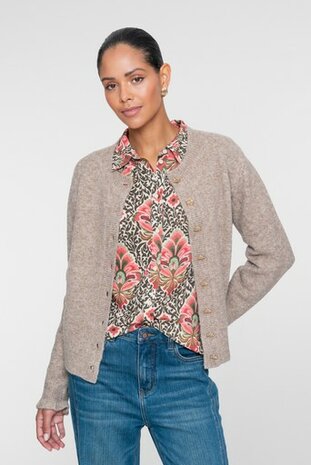 Geisha Cardigan with ruffles sand 64845-14 sand
