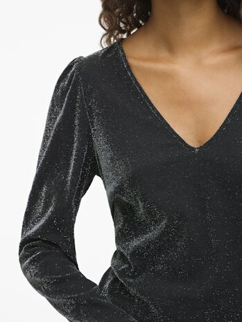 Vila vieleinas v-neck top Black Beauty