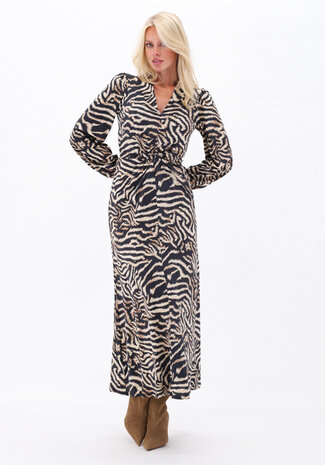 K-Design Maxi jurk met V hals & print D107-P143