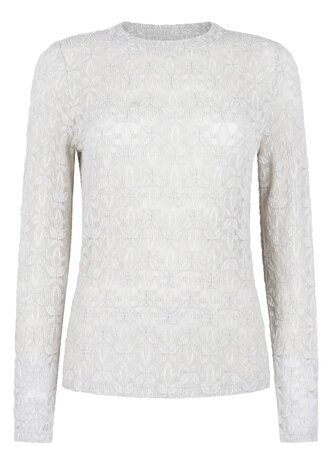 Tramontana Stretch Lace Top  Light grey melange