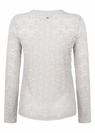 Tramontana Stretch Lace Top  Light grey melange