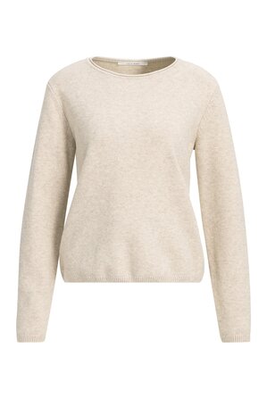 Yaya Sweater with scarf with buttons light beige melange