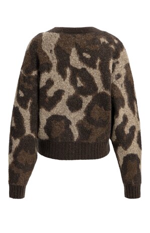 Yaya Knitted cardigan batwing sleeves cocoa brown dessin