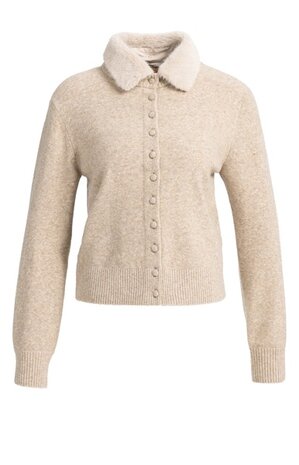Yaya Cardigan with detachable collar light beige melange