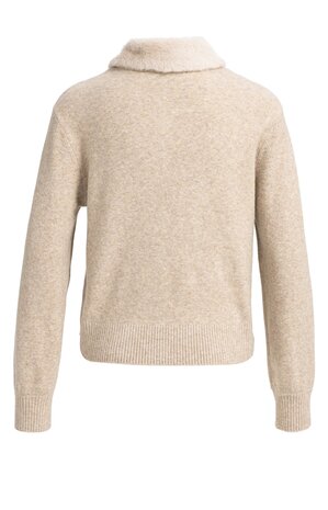 Yaya Cardigan with detachable collar light beige melange