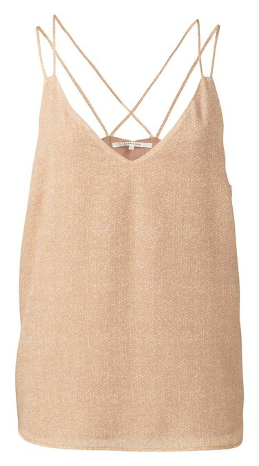 Yaya Printed cami top with cross back in viscose