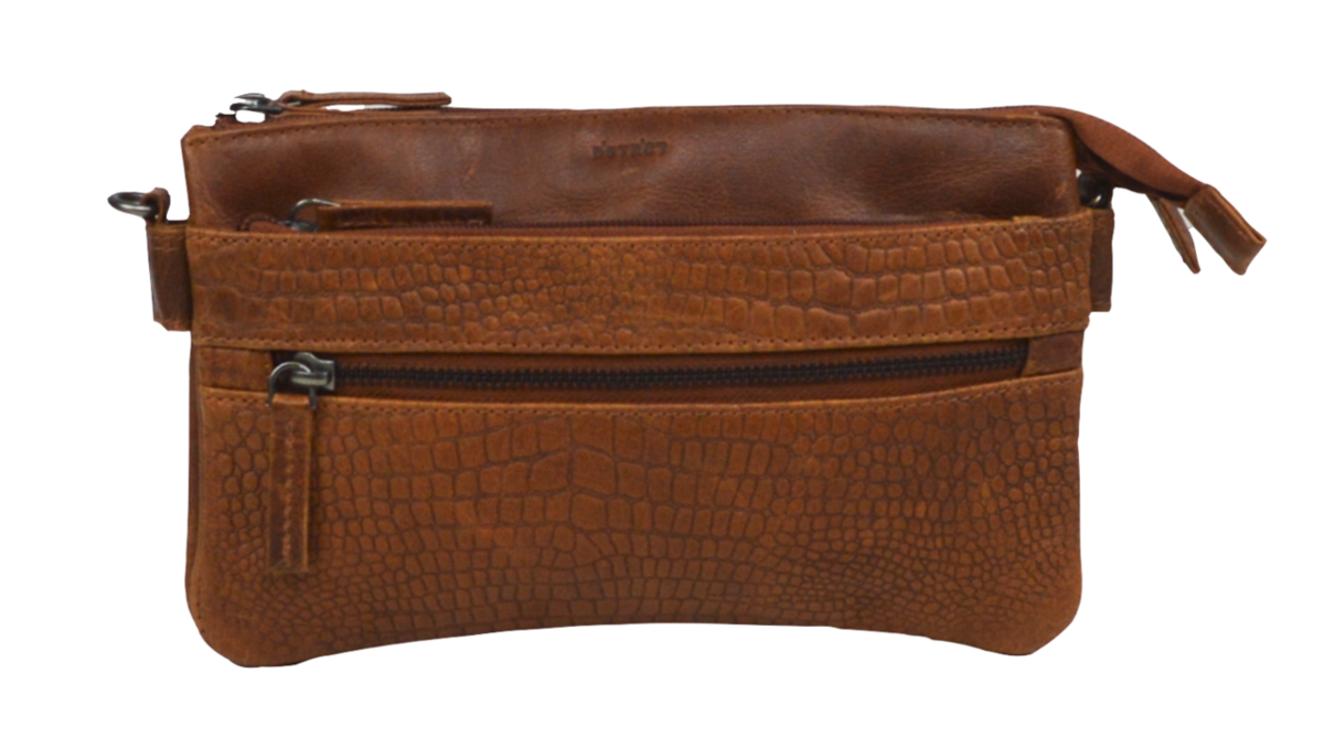 DSTRCT Clutch Schoudertas Flora Fountain Cognac