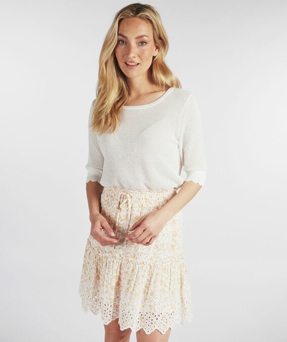 Esqualo Sweater fancy knit off white