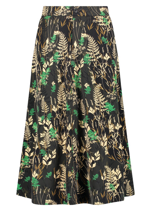 Tramontana Skirt Travel Meadow Print  Black