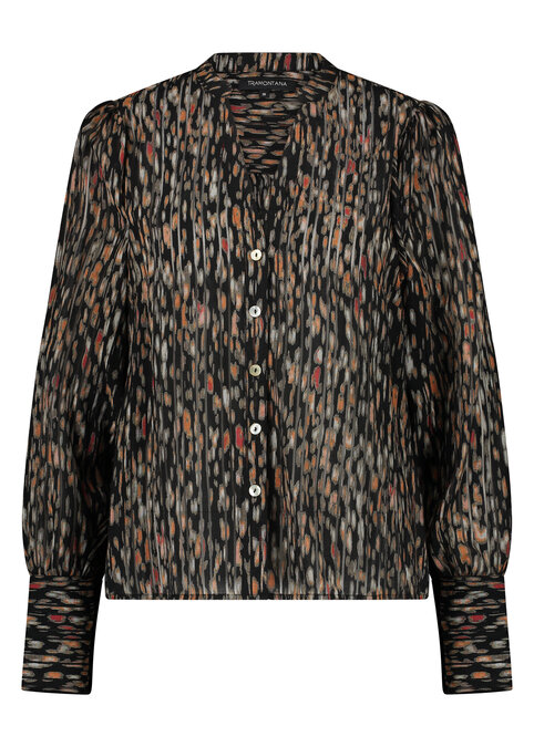 Tramontana Blouse Ausbrenner Ikat Spots  Black