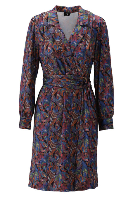 K-Design Jurk X320 cache coeur met pluimen print