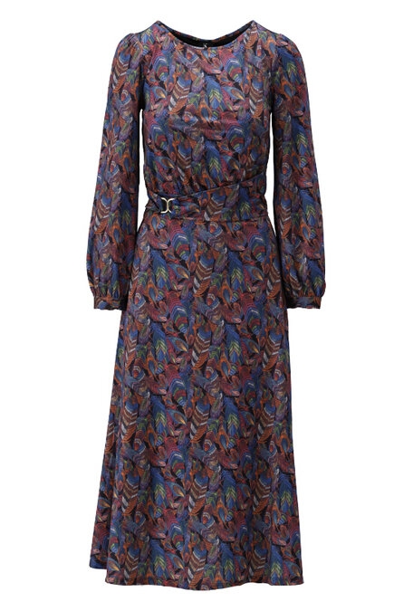 K-Design Jurk X325 met bloemen print en vaste riem