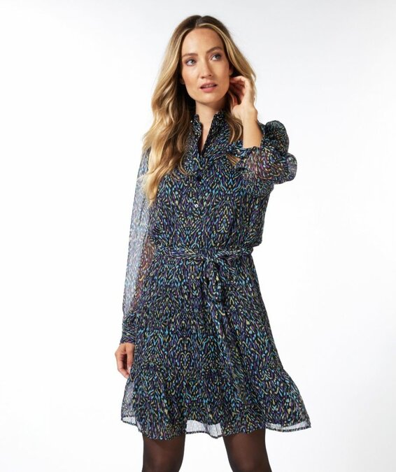 Esqualo Dress short pin tuck magic earth